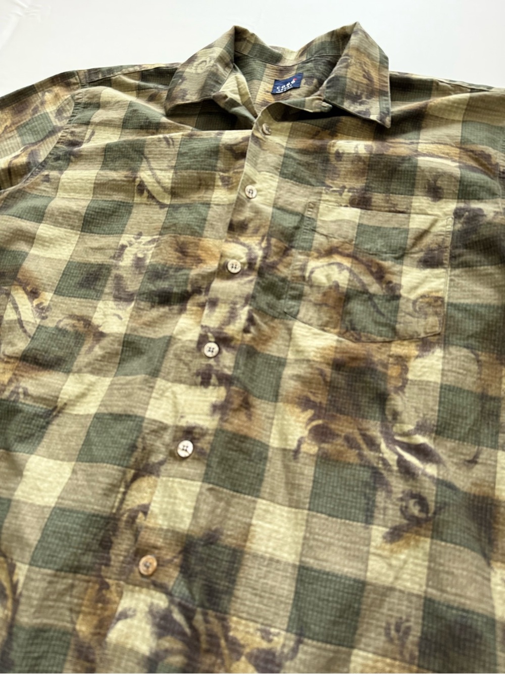 Men’s Vintage Como Sport Cotton Casual Button Up Short Sleeve Shirt - XL